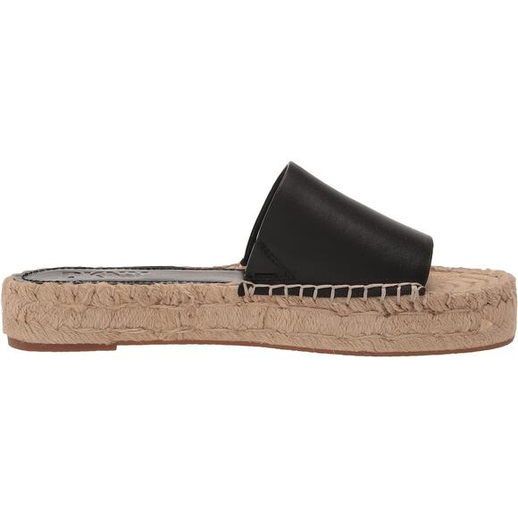 DKNY Women Camillo Espadrille Platform Slide Sandals Size US 11M Black Leather - Picture 2 of 6